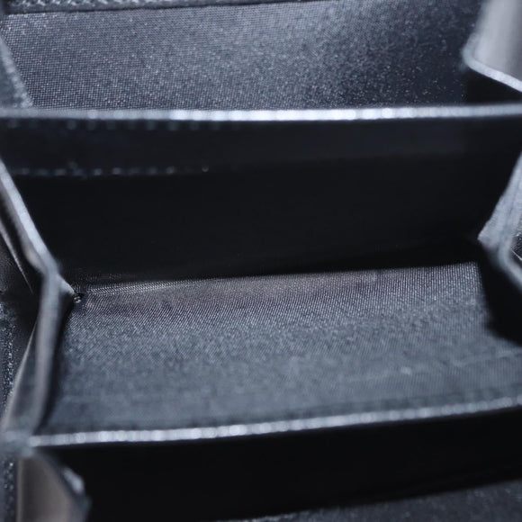 Christian Dior Trotter Canvas Saddle Wallet Navy Silver Auth 154095