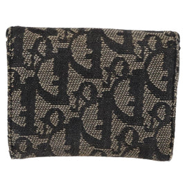 Christian Dior Trotter Canvas Saddle Wallet Navy Silver Auth 154095 - 0