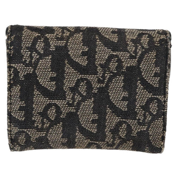 Christian Dior Trotter Canvas Saddle Wallet Navy Silver Auth 154095 - 0