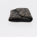 Christian Dior Trotter Canvas Saddle Wallet Navy Silver Auth 154095-3