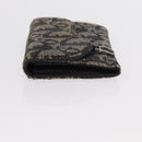 Christian Dior Trotter Canvas Saddle Wallet Navy Silver Auth 154095-4