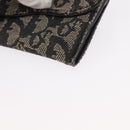 Christian Dior Trotter Canvas Saddle Wallet Navy Silver Auth 154095-14