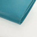 Christian Dior Long Wallet Leather Light Blue Gold Auth 154096V-17