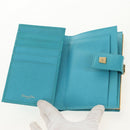 Christian Dior Long Wallet Leather Light Blue Gold Auth 154096V-8