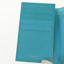 Christian Dior Long Wallet Leather Light Blue Gold Auth 154096V-19