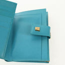 Christian Dior Long Wallet Leather Light Blue Gold Auth 154096V-20