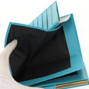 Christian Dior Long Wallet Leather Light Blue Gold Auth 154096V-22