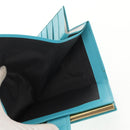 Christian Dior Long Wallet Leather Light Blue Gold Auth 154096V-23