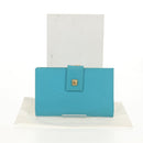 Christian Dior Long Wallet Leather Light Blue Gold Auth 154096V-12