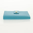 Christian Dior Long Wallet Leather Light Blue Gold Auth 154096V-6