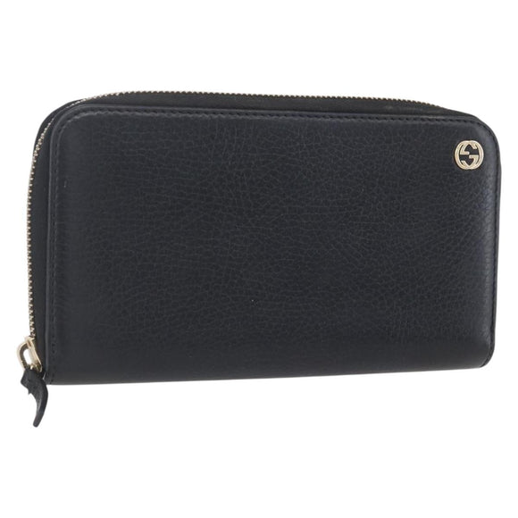 GUCCI Long Wallet Leather Black 449347 Auth 154098