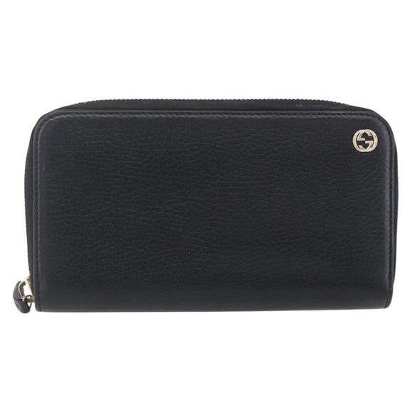 GUCCI Long Wallet Leather Black 449347 Auth 154098