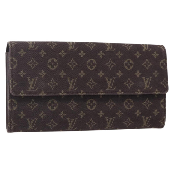 LOUIS VUITTON Monogram Mini Lin Portefeiulle Sarah Wallet M95234 LV Auth 154100