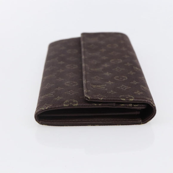 LOUIS VUITTON Monogram Mini Lin Portefeiulle Sarah Wallet M95234 LV Auth 154100