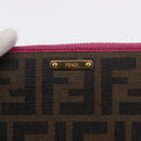 FENDI Zucca Canvas Long Wallet Black Brown Auth 154103-17