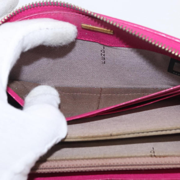 FENDI Zucca Canvas Long Wallet Black Brown Auth 154103