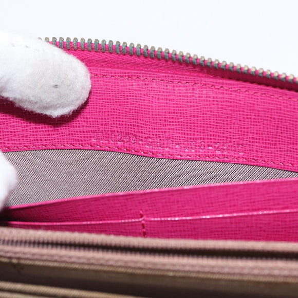 FENDI Zucca Canvas Long Wallet Black Brown Auth 154103