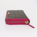 FENDI Zucca Canvas Long Wallet Black Brown Auth 154103-4