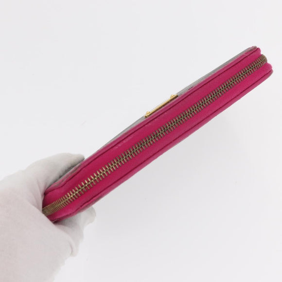 FENDI Zucca Canvas Long Wallet Black Brown Auth 154103