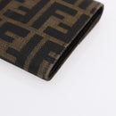 FENDI Zucca Canvas Wallet Black Brown Auth 154104A-15