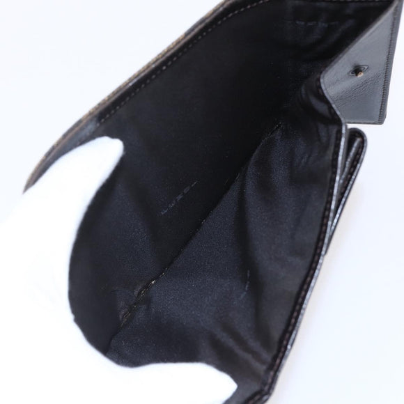 FENDI Zucca Canvas Wallet Black Brown Auth 154104