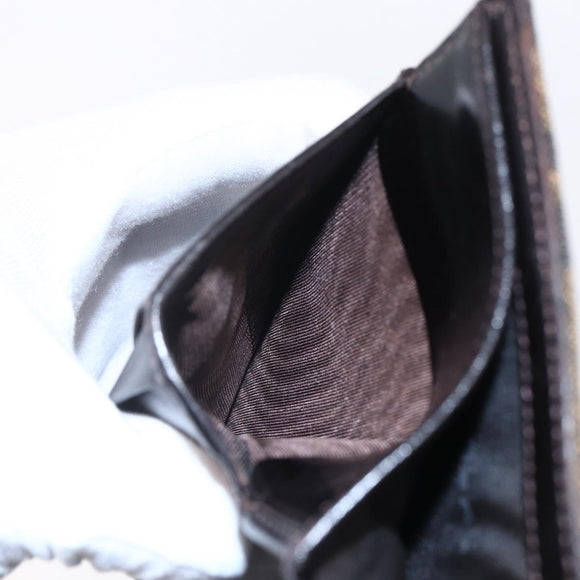FENDI Zucca Canvas Wallet Black Brown Auth 154104A