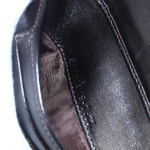FENDI Zucca Canvas Wallet Black Brown Auth 154104A