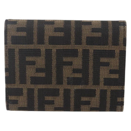 FENDI Zucca Canvas Wallet Black Brown Auth 154104 - 0