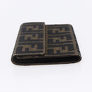 FENDI Zucca Canvas Wallet Black Brown Auth 154104A-3