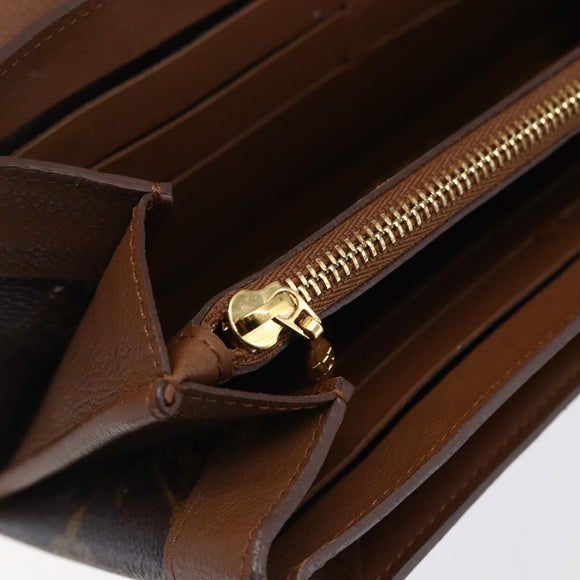 LOUIS VUITTON Monogram Portefeuille Elysee Long Wallet Camel M60361 Auth 154105