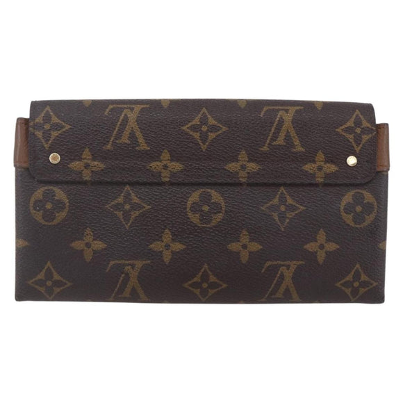 LOUIS VUITTON Monogram Portefeuille Elysee Long Wallet Camel M60361 Auth 154105
