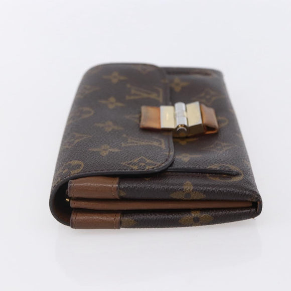 LOUIS VUITTON Monogram Portefeuille Elysee Long Wallet Camel M60361 Auth 154105