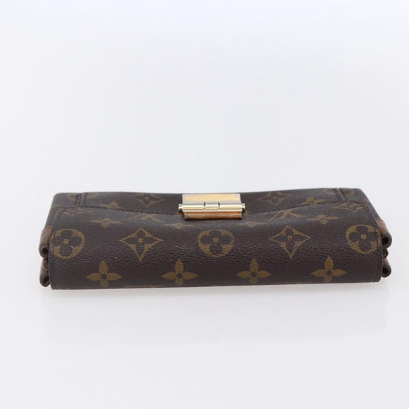LOUIS VUITTON Monogram Portefeuille Elysee Long Wallet Camel M60361 Auth 154105