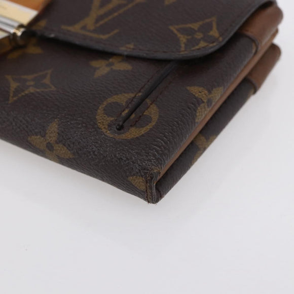 LOUIS VUITTON Monogram Portefeuille Elysee Long Wallet Camel M60361 Auth 154105