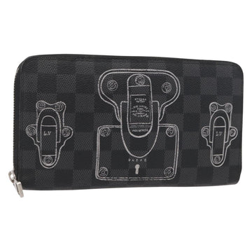LOUIS VUITTON Damier Graphite Zippy Organizer Trunk & Lock N63182 Auth 154106