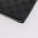 LOUIS VUITTON Damier Graphite Zippy Organizer Trunk & Lock N63182 Auth 154106-16