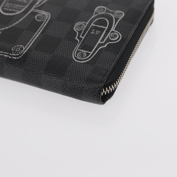 LOUIS VUITTON Damier Graphite Zippy Organizer Trunk & Lock N63182 Auth 154106