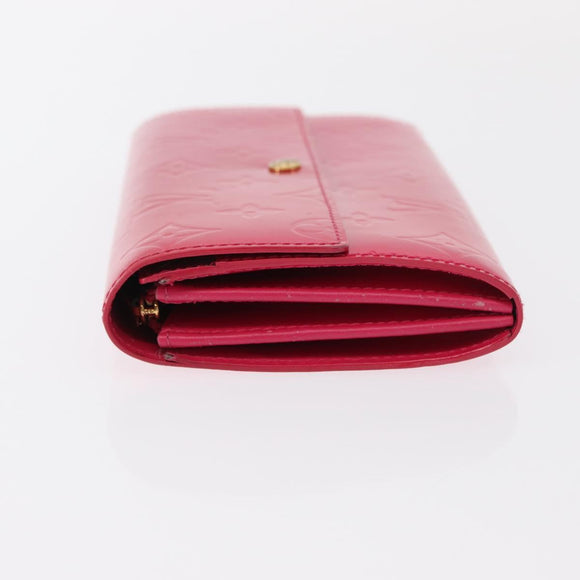 LOUIS VUITTON Vernis Porte MonnaieCredit Wallet Fusha Pink M91236 LV Auth 154108V