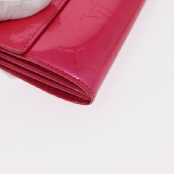 LOUIS VUITTON Vernis Porte MonnaieCredit Wallet Fusha Pink M91236 LV Auth 154108V