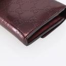 GUCCI GG Canvas Guccissima Lovely Heart Wallet Bordeaux Gold 251861 Auth 154109-15