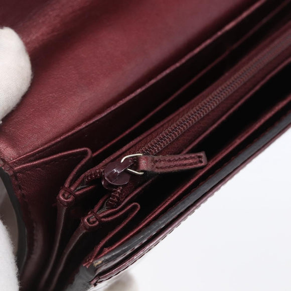 GUCCI GG Canvas Guccissima Lovely Heart Wallet Bordeaux Gold 251861 Auth 154109