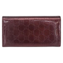 GUCCI GG Canvas Guccissima Lovely Heart Wallet Bordeaux Gold 251861 Auth 154109-2