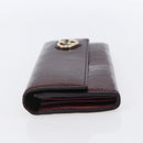 GUCCI GG Canvas Guccissima Lovely Heart Wallet Bordeaux Gold 251861 Auth 154109-3