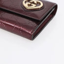 GUCCI GG Canvas Guccissima Lovely Heart Wallet Bordeaux Gold 251861 Auth 154109-7