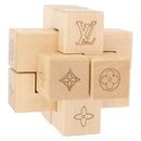 LOUIS VUITTON Puteki Wooden Puzzle Building Blocks Wood Beige LV Auth 154110M-1