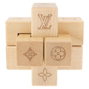 LOUIS VUITTON Puteki Wooden Puzzle Building Blocks Wood Beige LV Auth 154110M-3