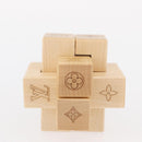 LOUIS VUITTON Puteki Wooden Puzzle Building Blocks Wood Beige LV Auth 154110M-5
