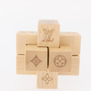 LOUIS VUITTON Puteki Wooden Puzzle Building Blocks Wood Beige LV Auth 154110M-7