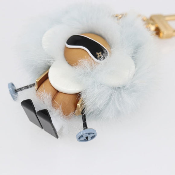 LOUIS VUITTON Porte Cles Vivienne Christmas Ski Charm Blue M67395 Auth 154111SM