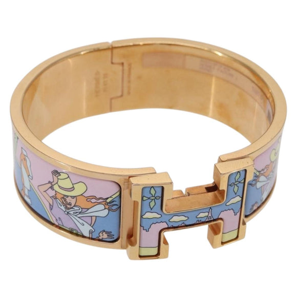HERMES Click H Bracelet metal Gold Tone FI 02 33 Auth 154113M
